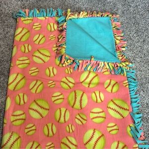 Softball Patterned Throw Blanket